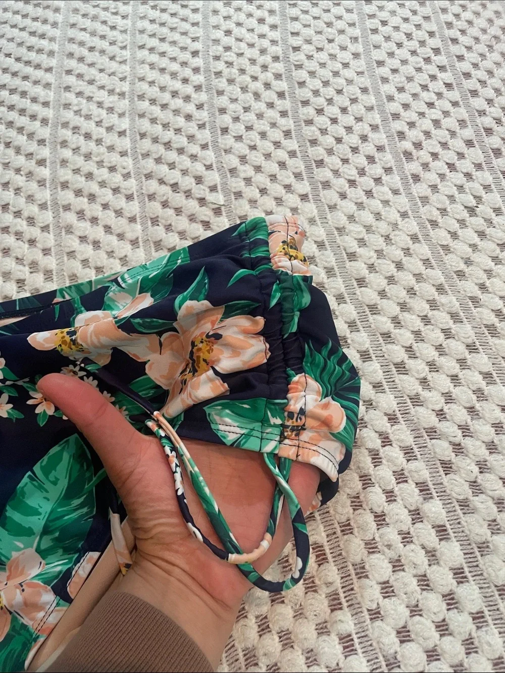 Kona Sol High Waist Floral Bikini Bottom 20W 22W Ruched Cinch Plus Size Swim